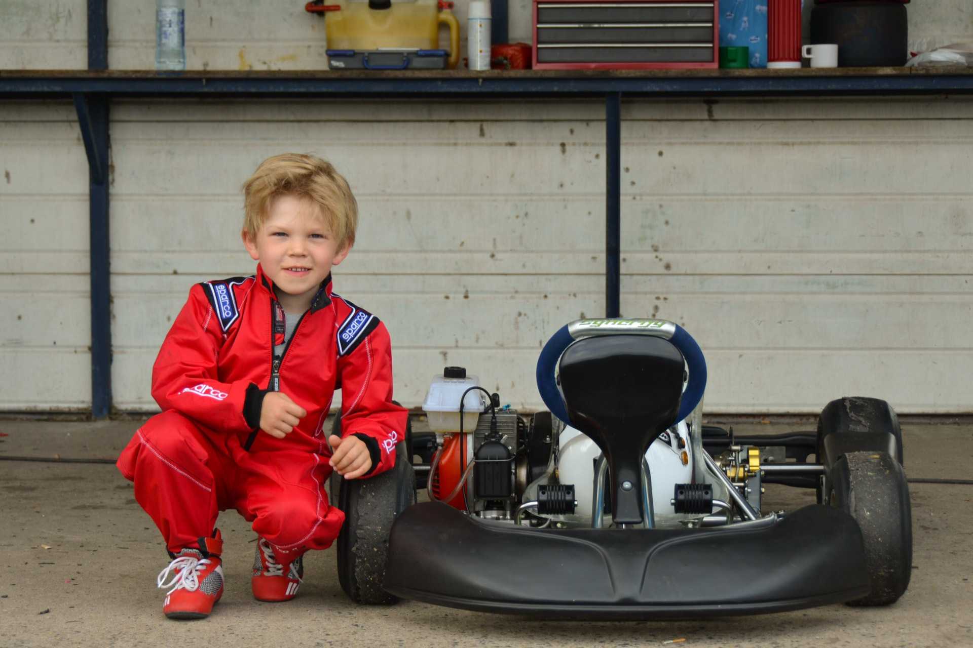 Gilles beside his first kart