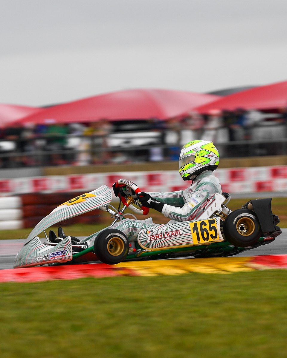 Tony Kart 165 over the kerb